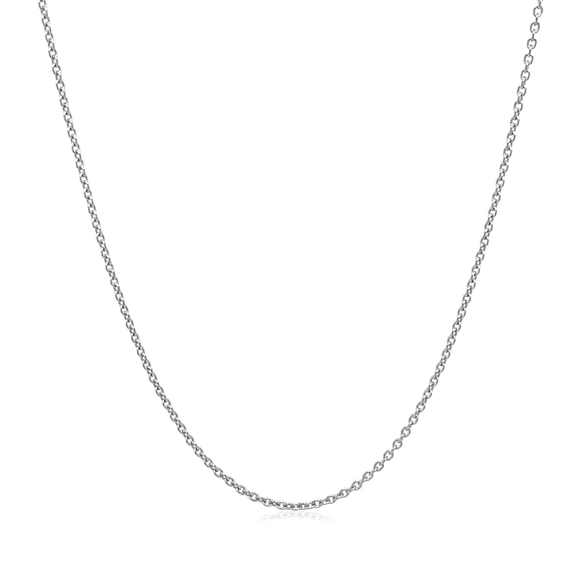 14k White Gold Round Cable Link Chain 1.1mm