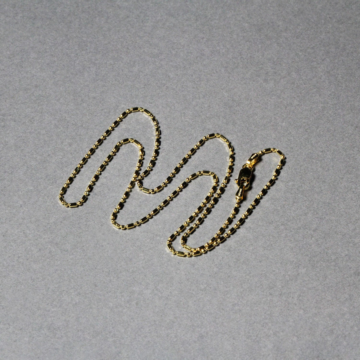 14k Yellow Gold Diamond-Cut Alternating Bead Chain 1.2mm