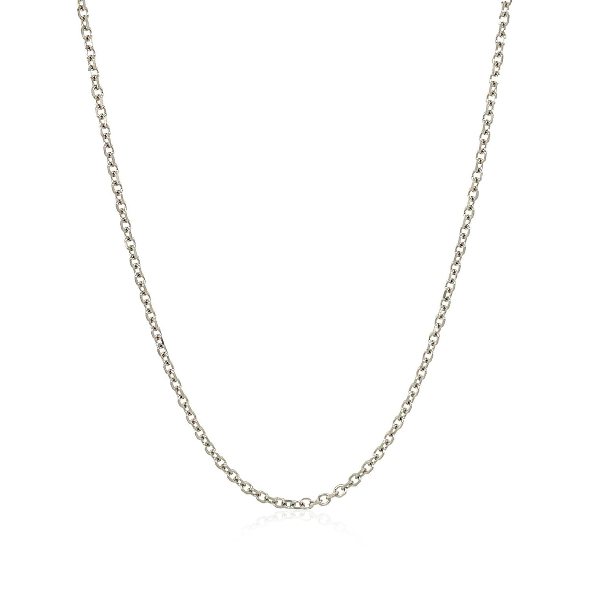 14k White Gold Diamond Cut Cable Link Chain 1.5mm