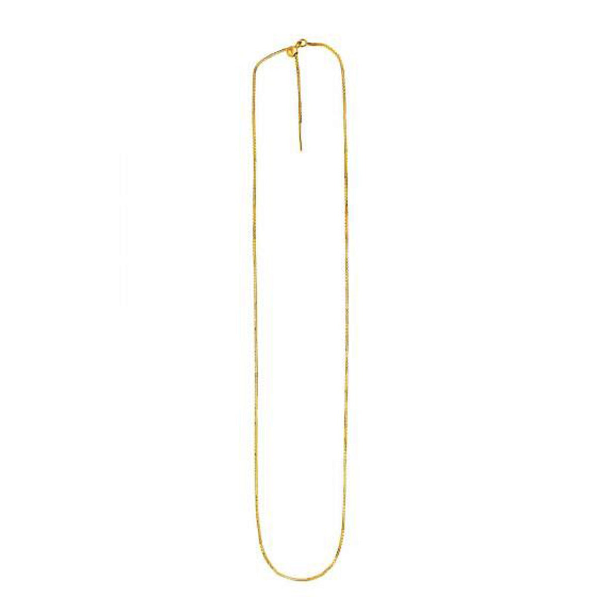 Endless Adjustable Box Chain in 14k Yellow Gold (0.95mm)