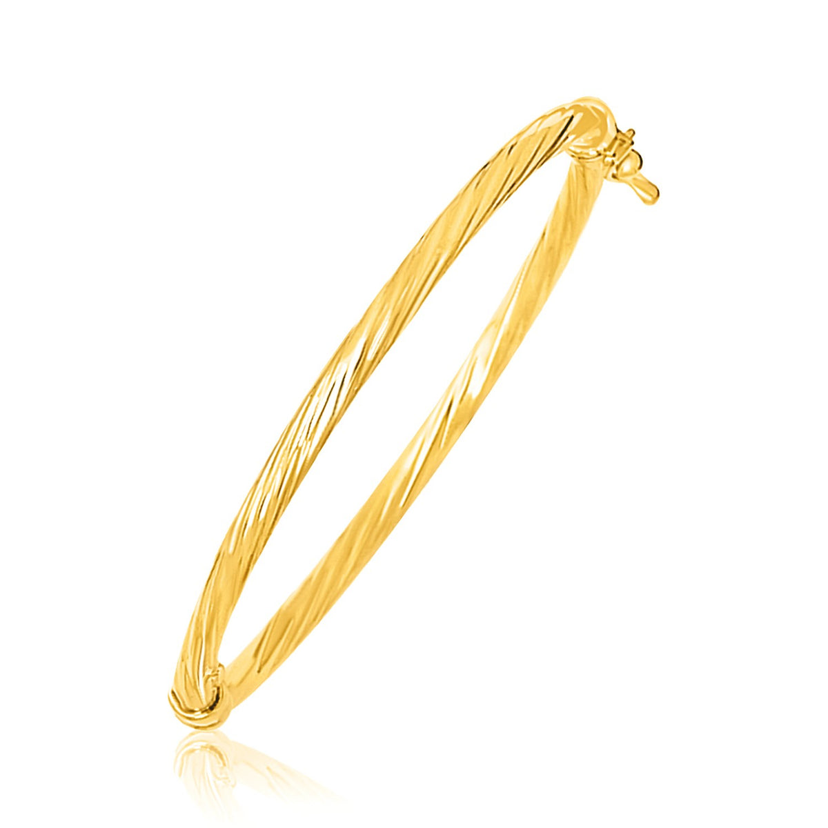 14k Yellow Gold Children&#39;s Bangle with Spiral Motif Style