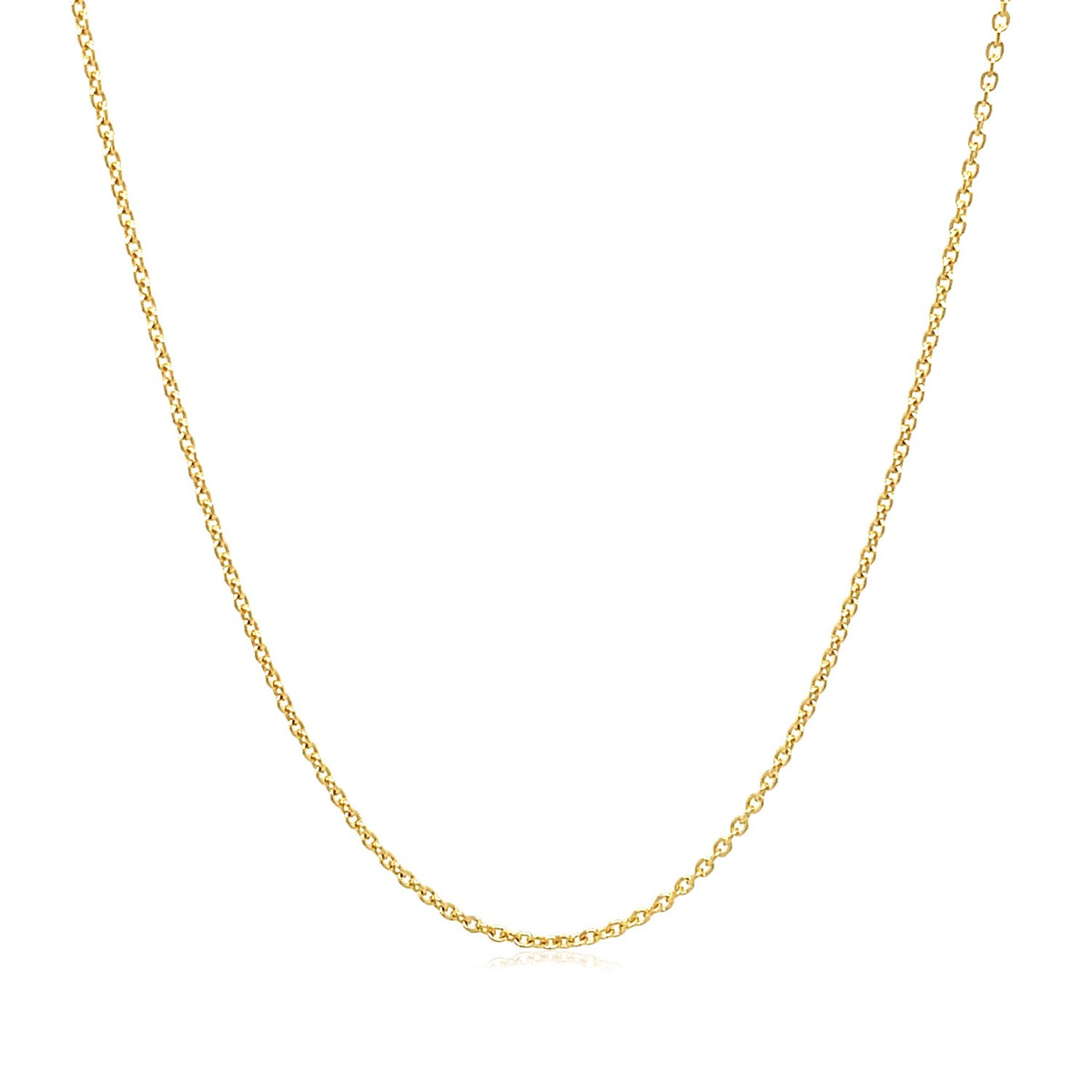 14k Yellow Gold Round Cable Link Chain 1.1mm