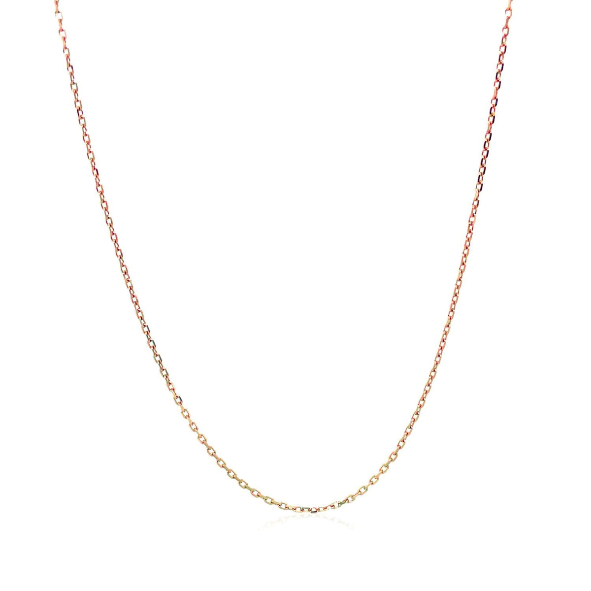 18k Rose Gold Diamond Cut Cable Link Chain 0.8mm