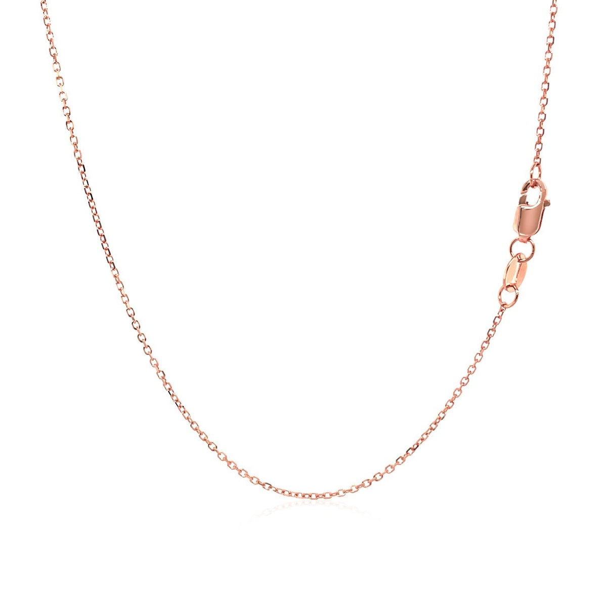 18k Rose Gold Diamond Cut Cable Link Chain 0.8mm