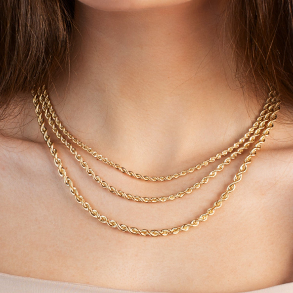 14k Yellow Gold Light Rope Chain 1.5mm