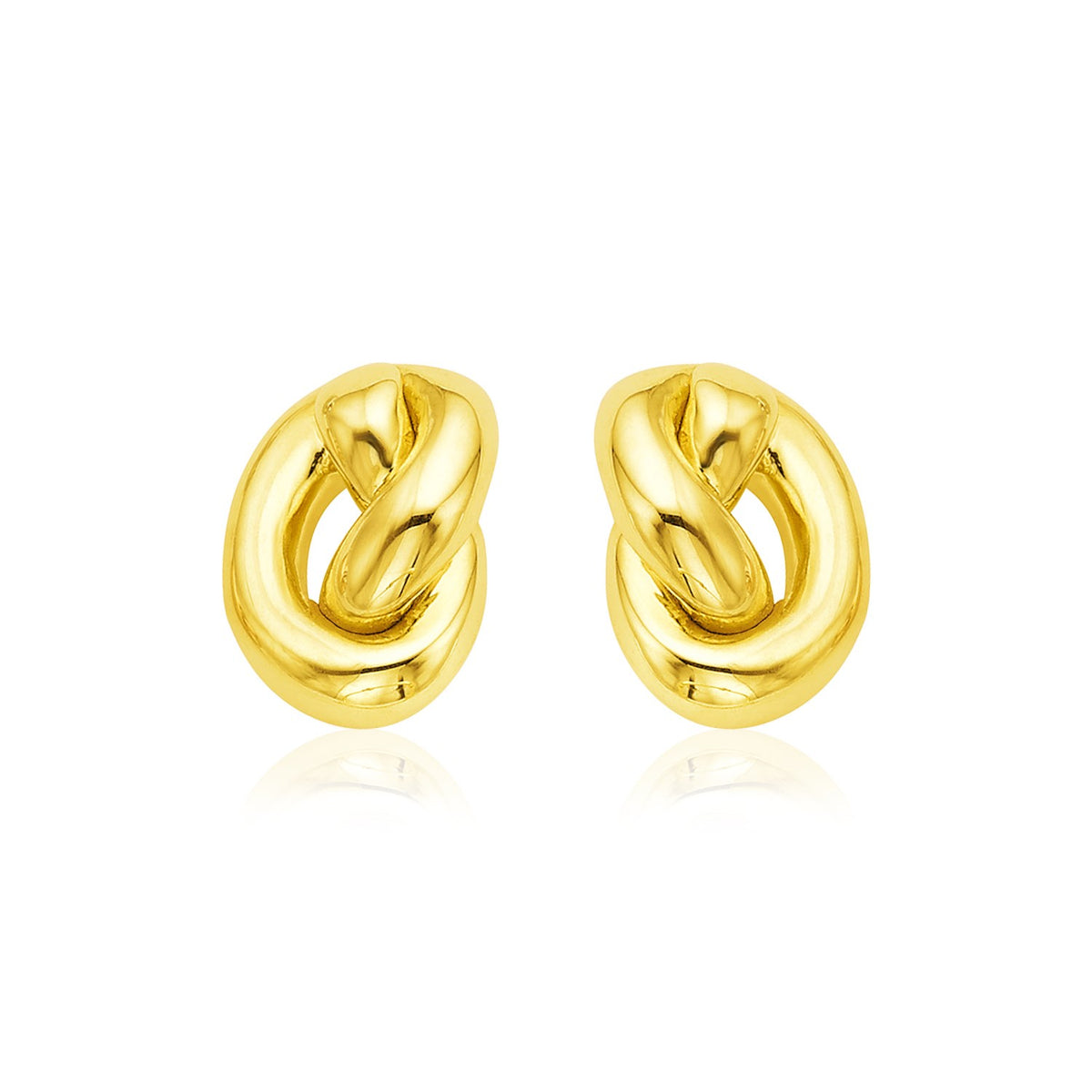 14k Yellow Gold Polished Knot Earrings