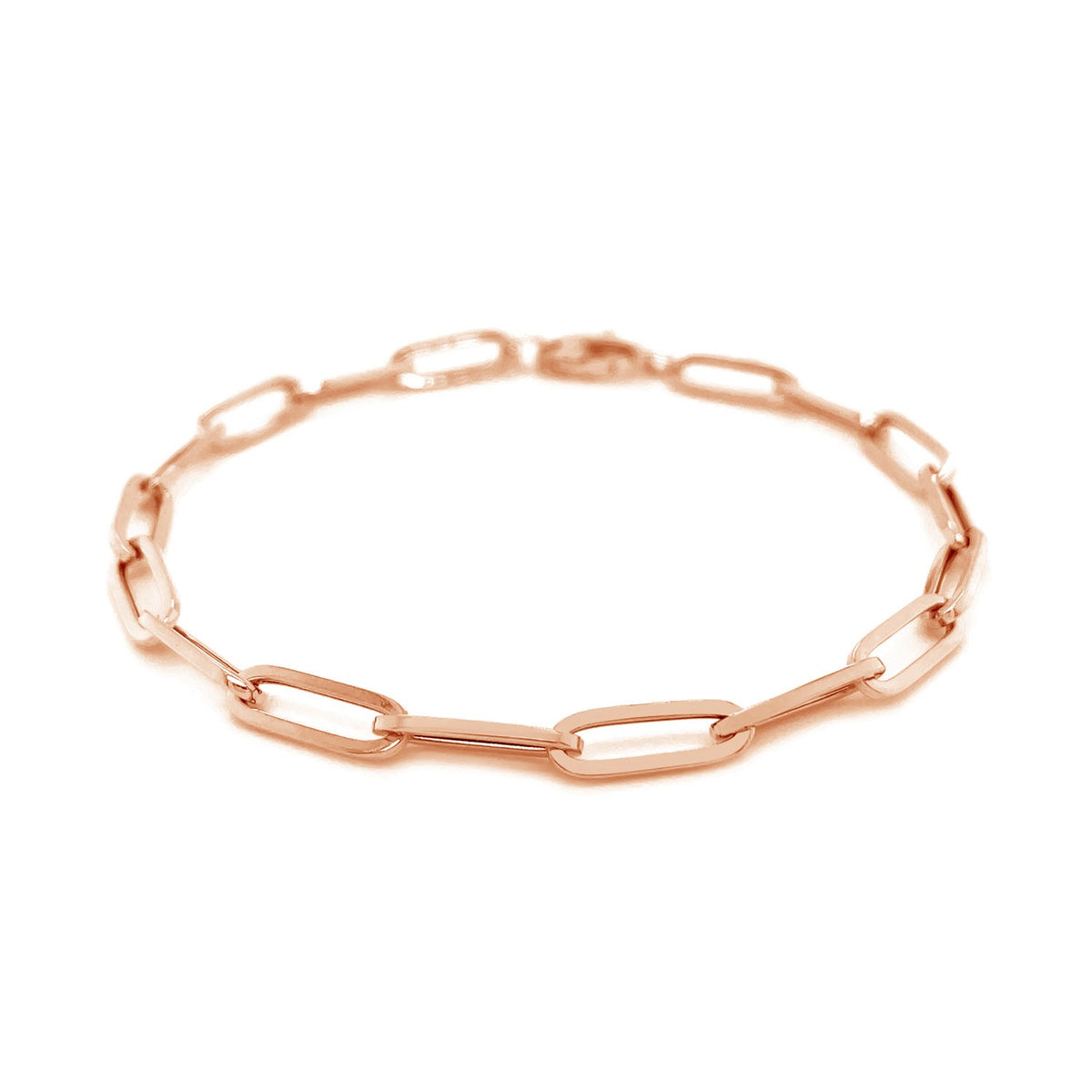 14K Rose Gold Bold Paperclip Chain Bracelet