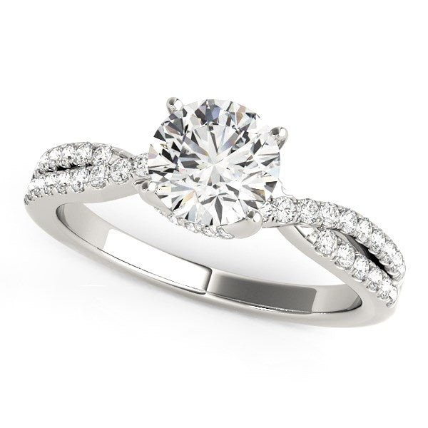 14k White Gold Fancy Prong Split Shank Diamond Engagement Ring (1 1/4 cttw)