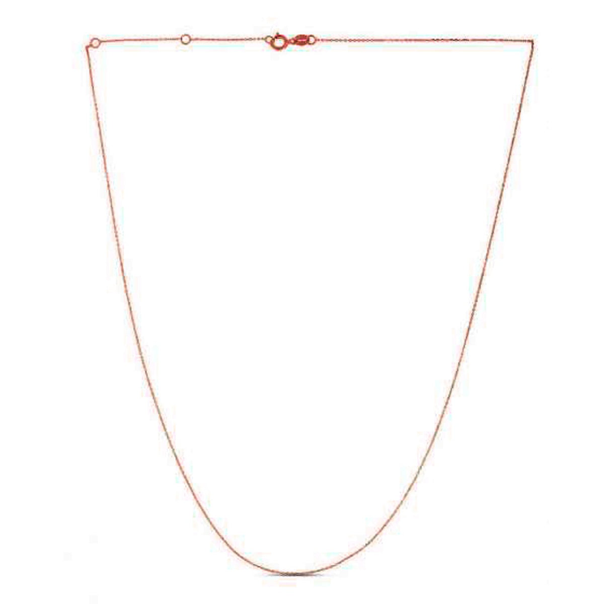 Double Extendable Diamond Cut Cable Chain in 14k Rose Gold (0.80mm)