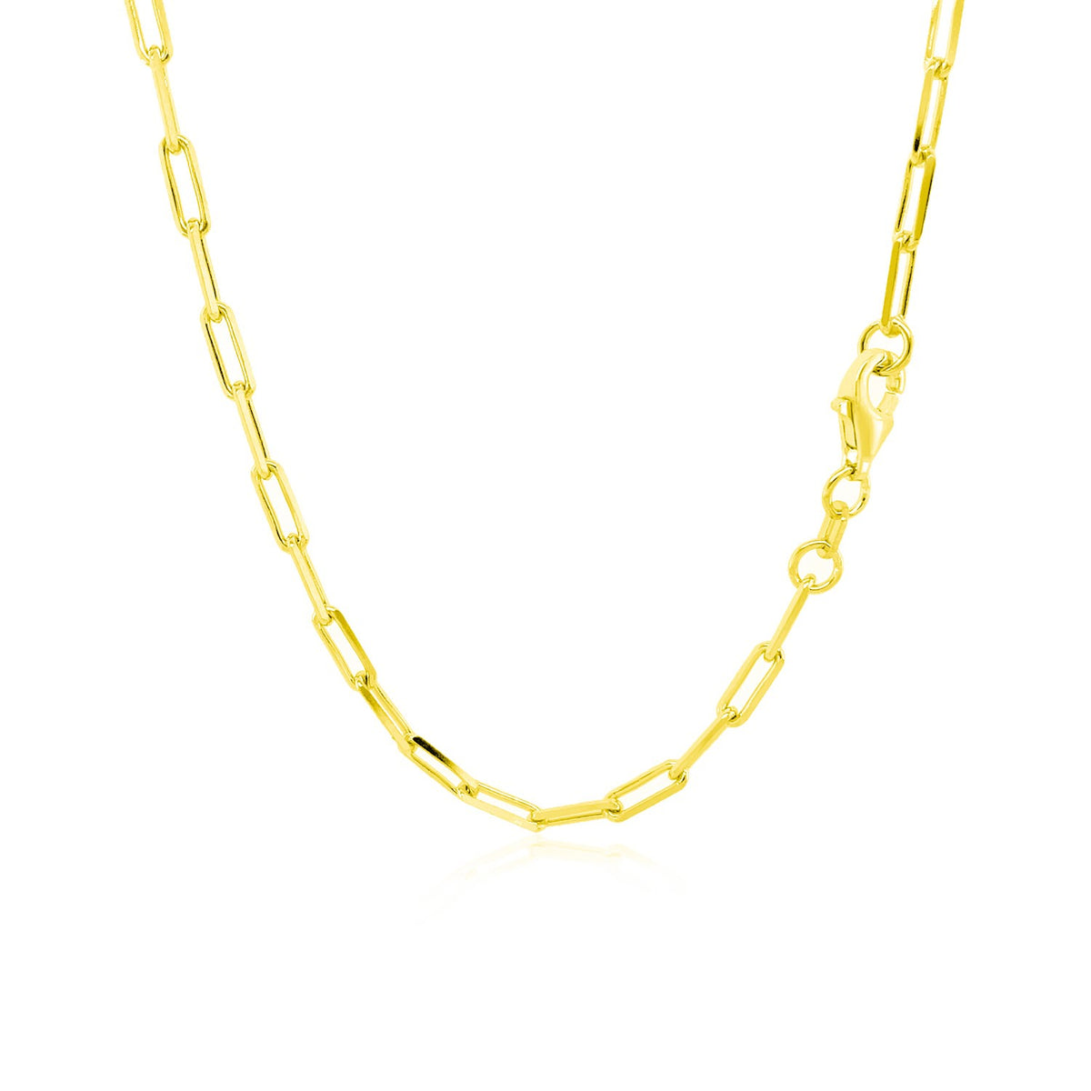 14K Yellow Gold Paperclip Chain (2.5mm)