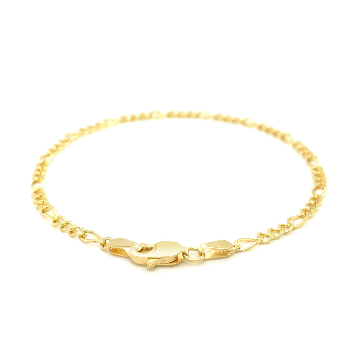 2.6mm 10k Yellow Gold Link Figaro Bracelet