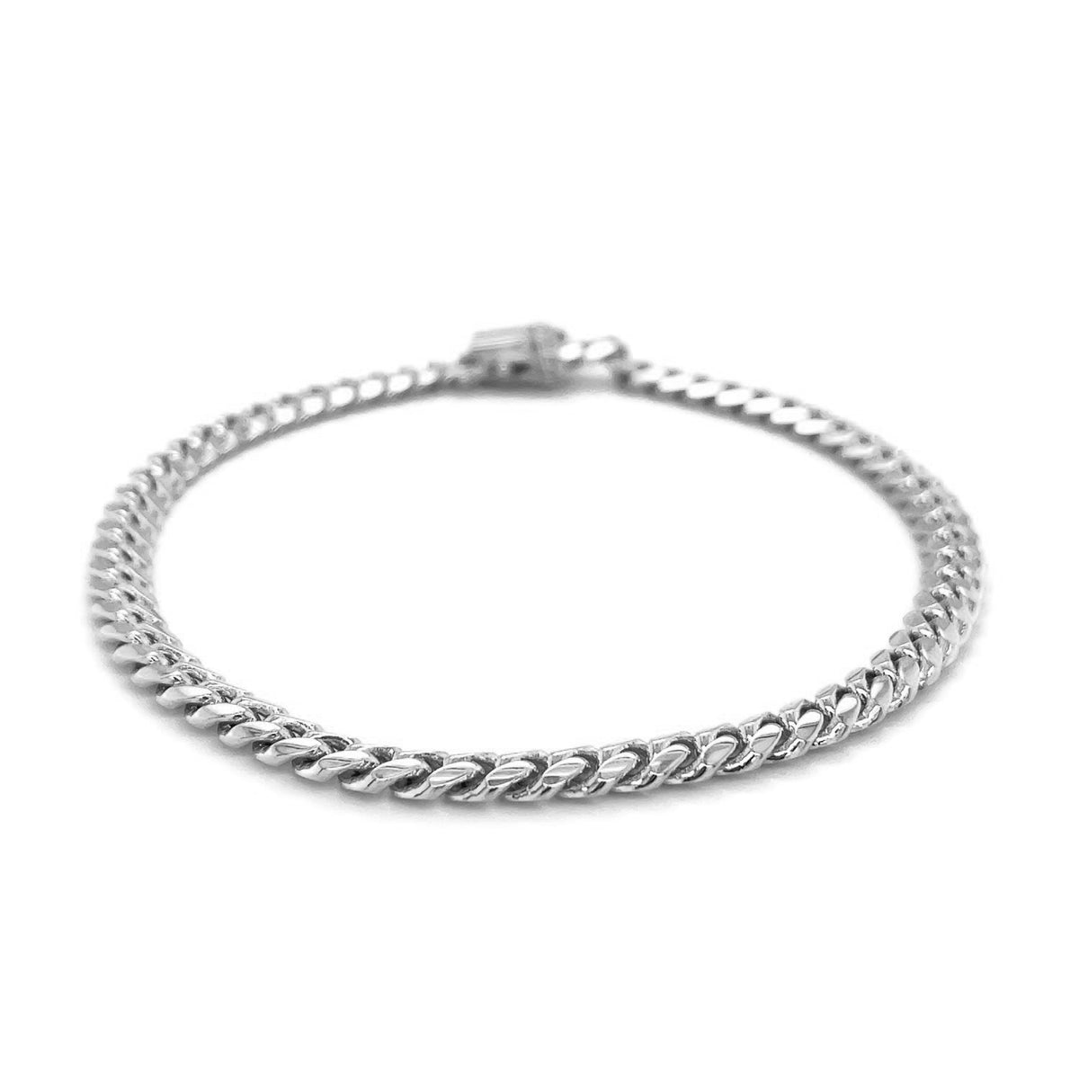 5.0mm 14k White Gold Classic Miami Cuban Solid Bracelet