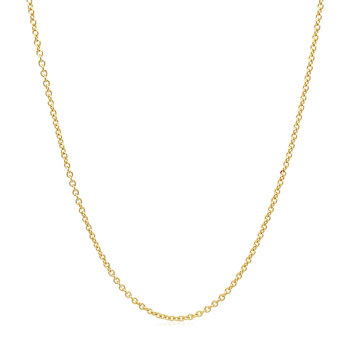 14k Yellow Gold Round Cable Link Chain 1.3mm