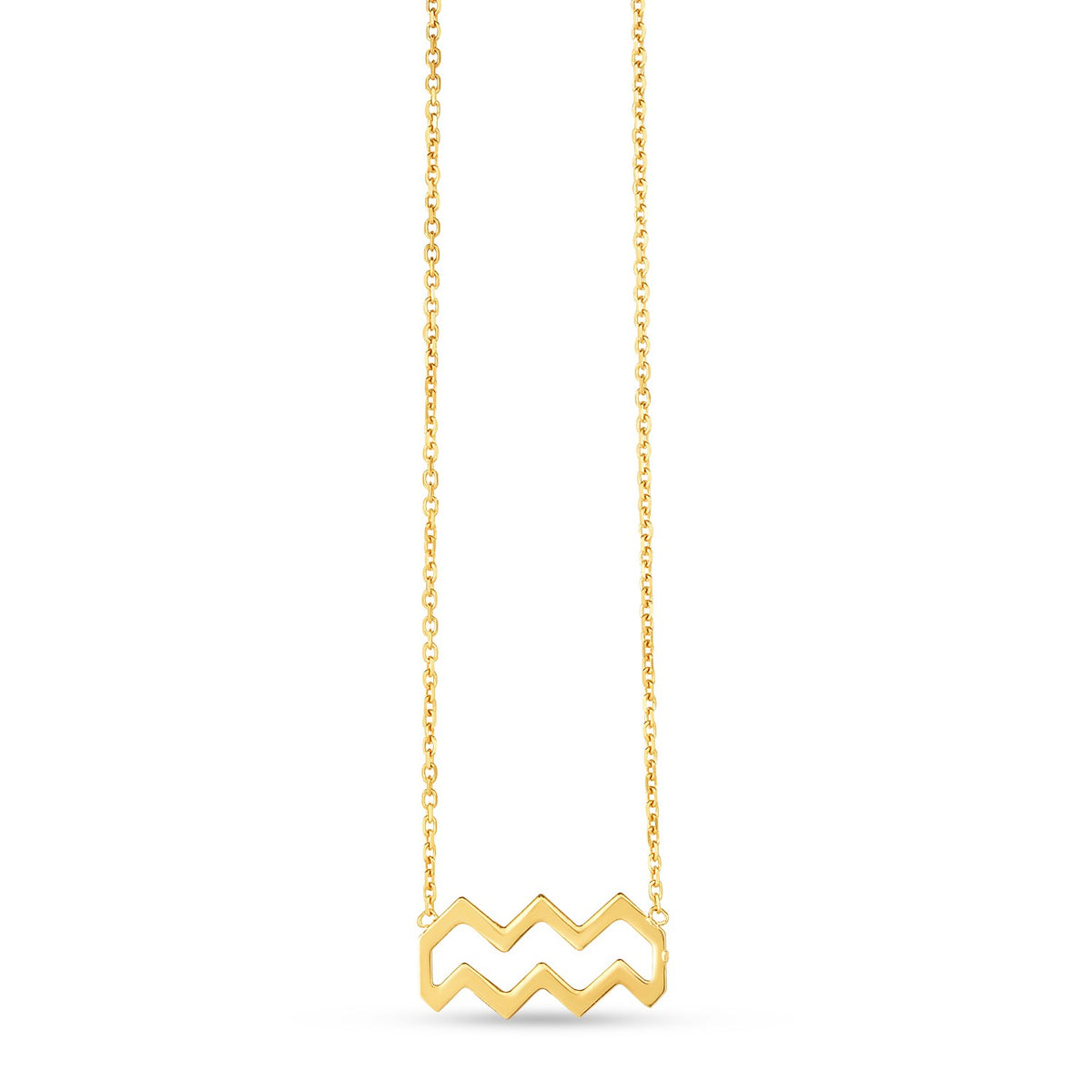 14K Yellow Gold Aquarius Necklace