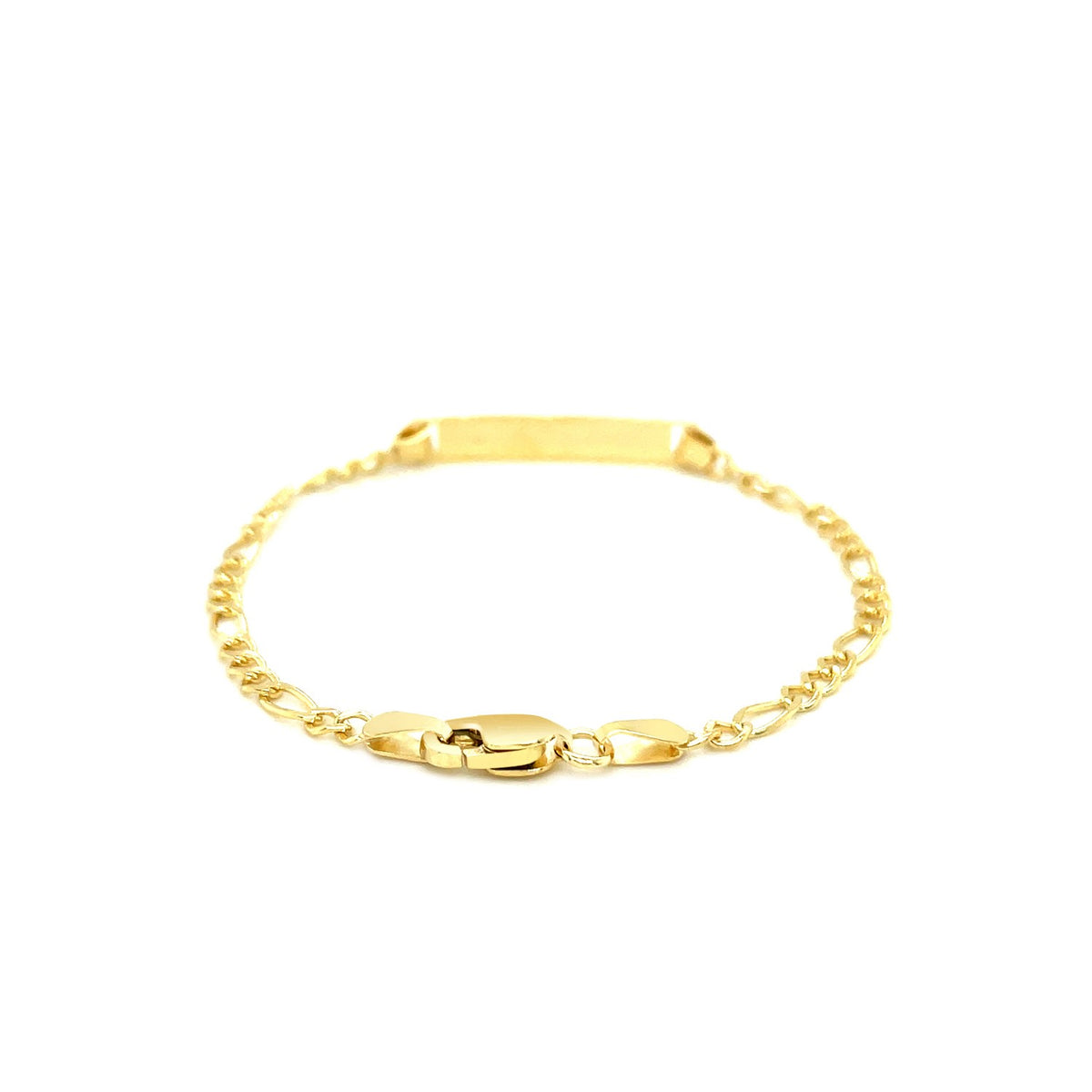 14k Yellow Gold Figaro Link Children&#39;s ID Bracelet