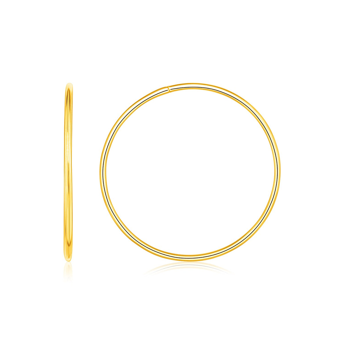 Endless Hoop Style Earrings in 14K Yellow Gold