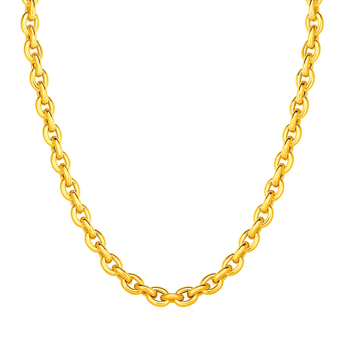 14k Yellow Gold Polished Oval Link Necklace