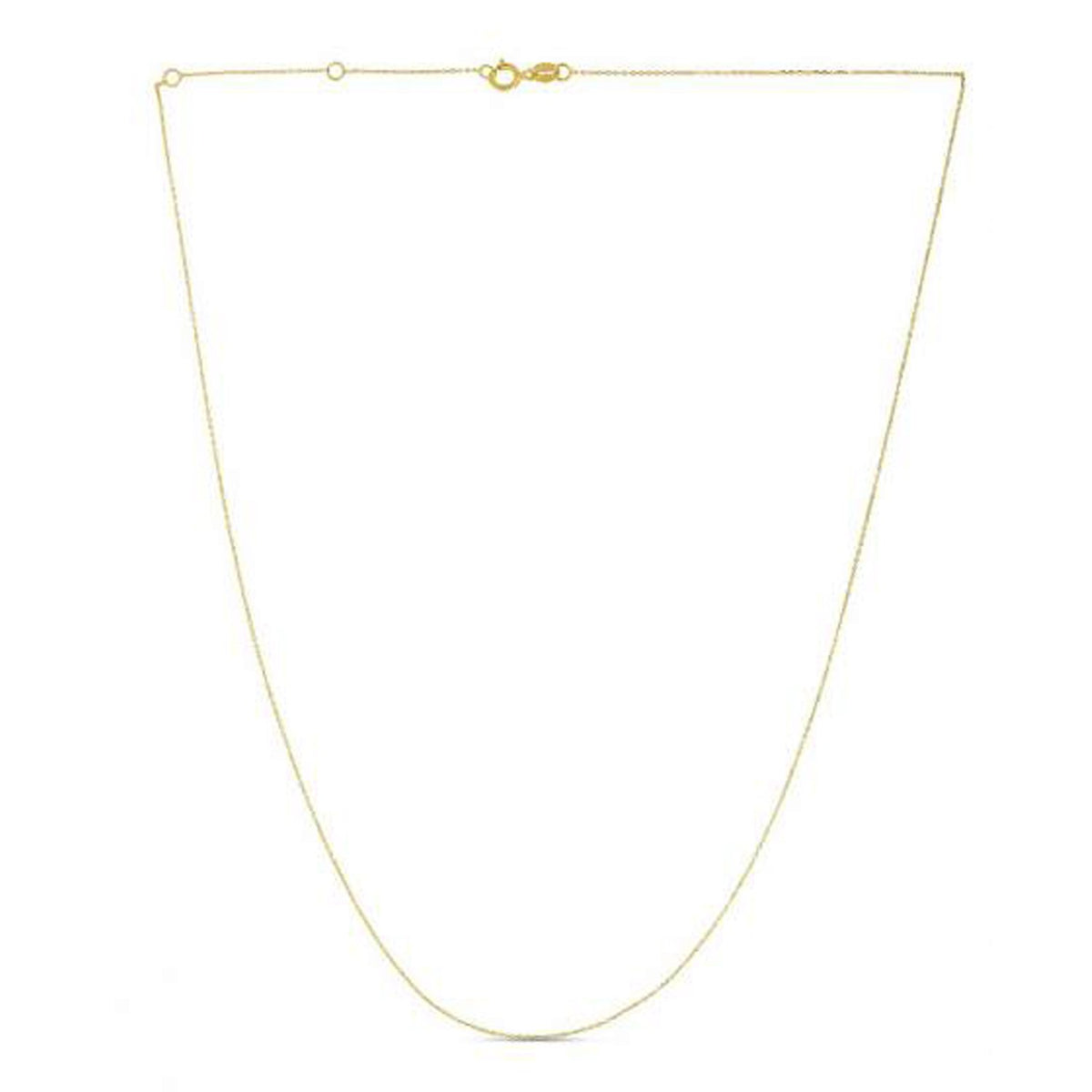 Double Extendable Diamond Cut Cable Chain in 14k Yellow Gold (0.80mm)