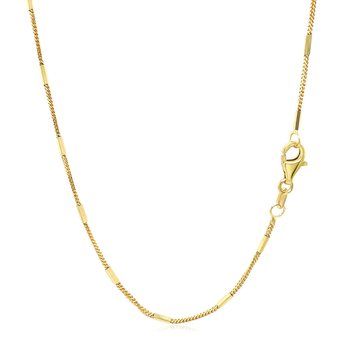 Diamond Cut Bar Links Pendant Chain in 14k Yellow Gold (1.3mm)