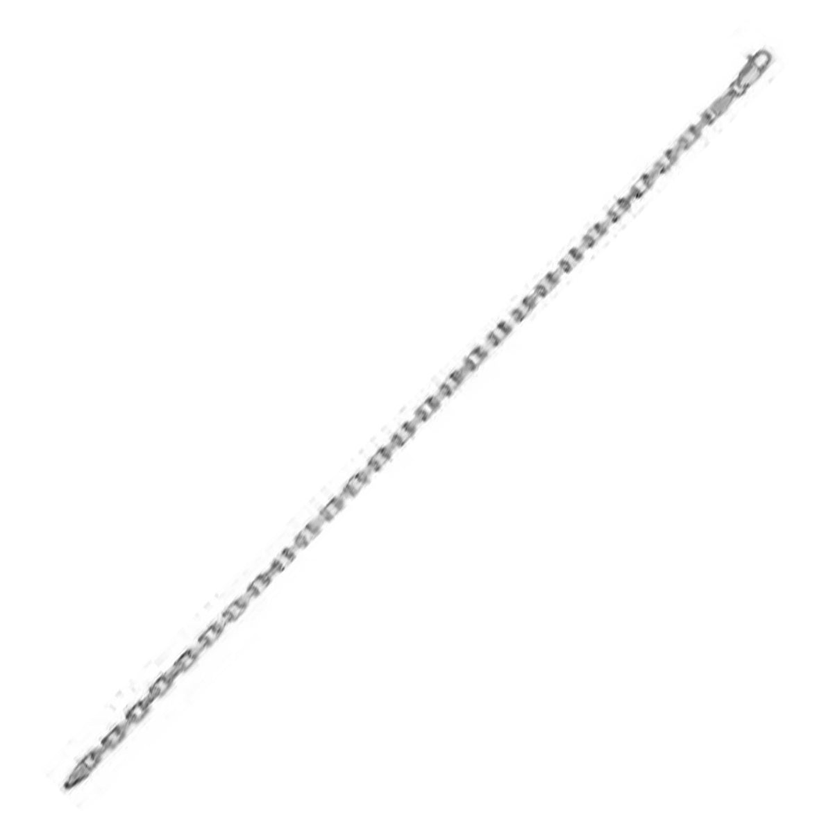 2.5mm 14k White Gold French Cable Chain Bracelet