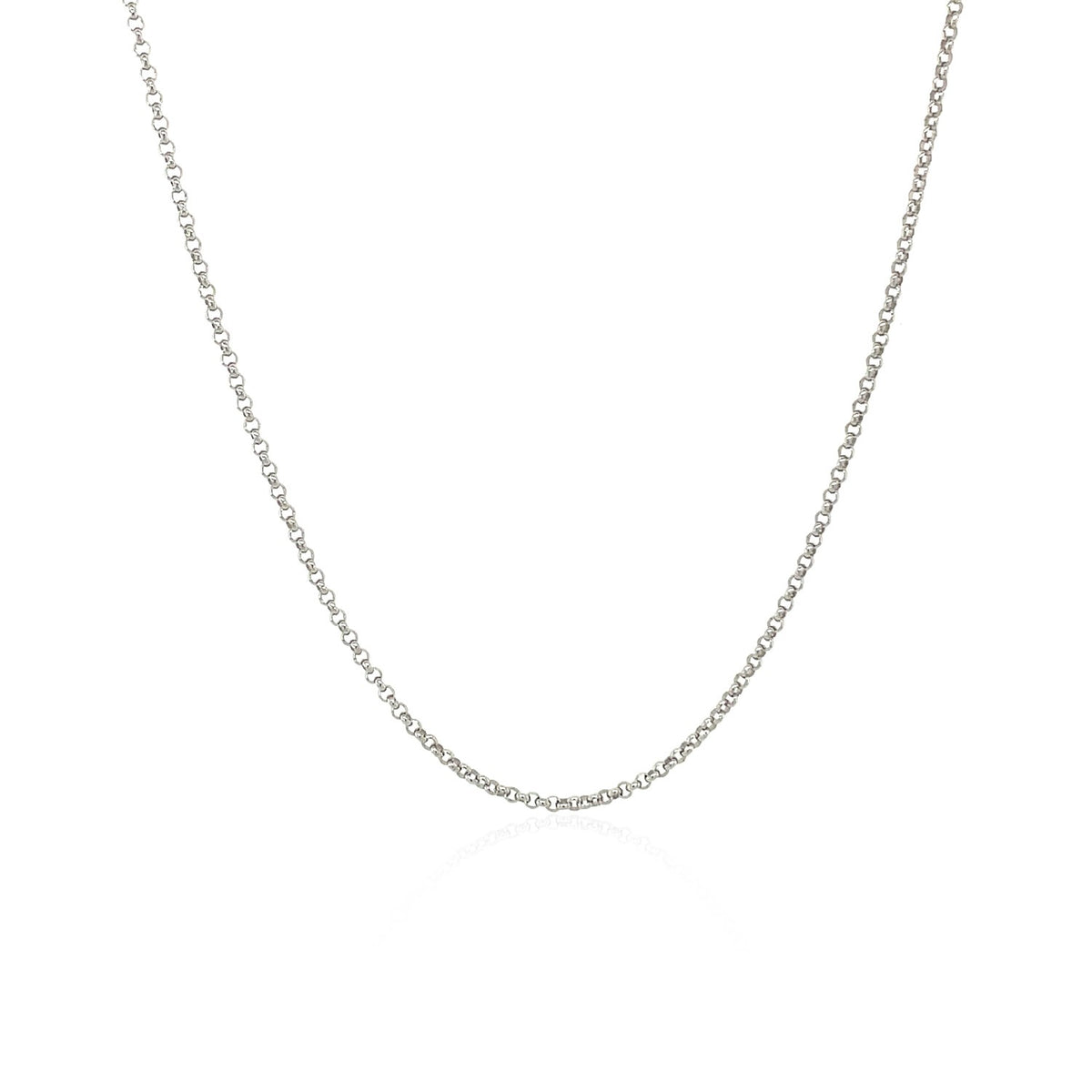 14k White Gold Diamond Cut Rolo Chain 1.1mm