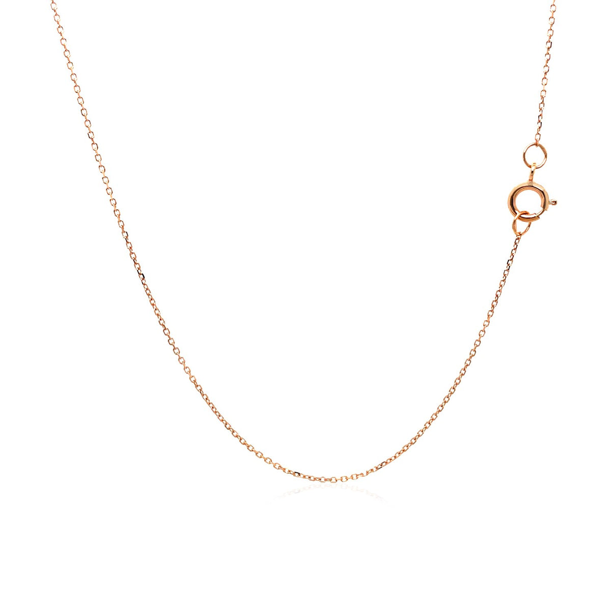 14k Rose Gold Diamond Cut Cable Link Chain 0.7mm