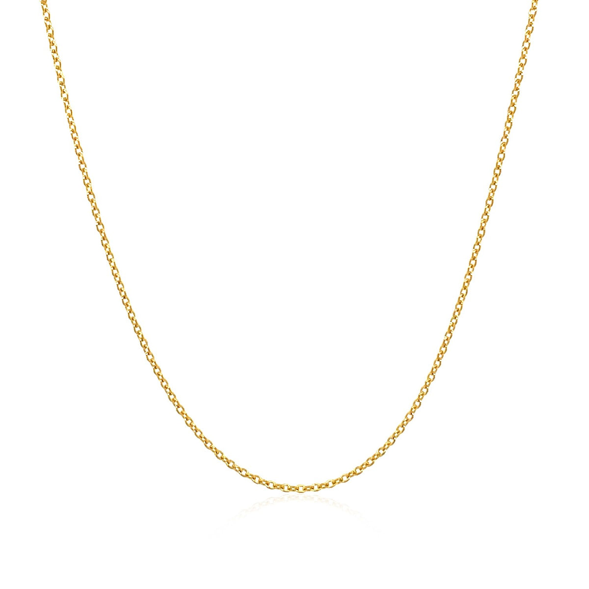 14k Yellow Gold Oval Cable Link Chain 1.0mm