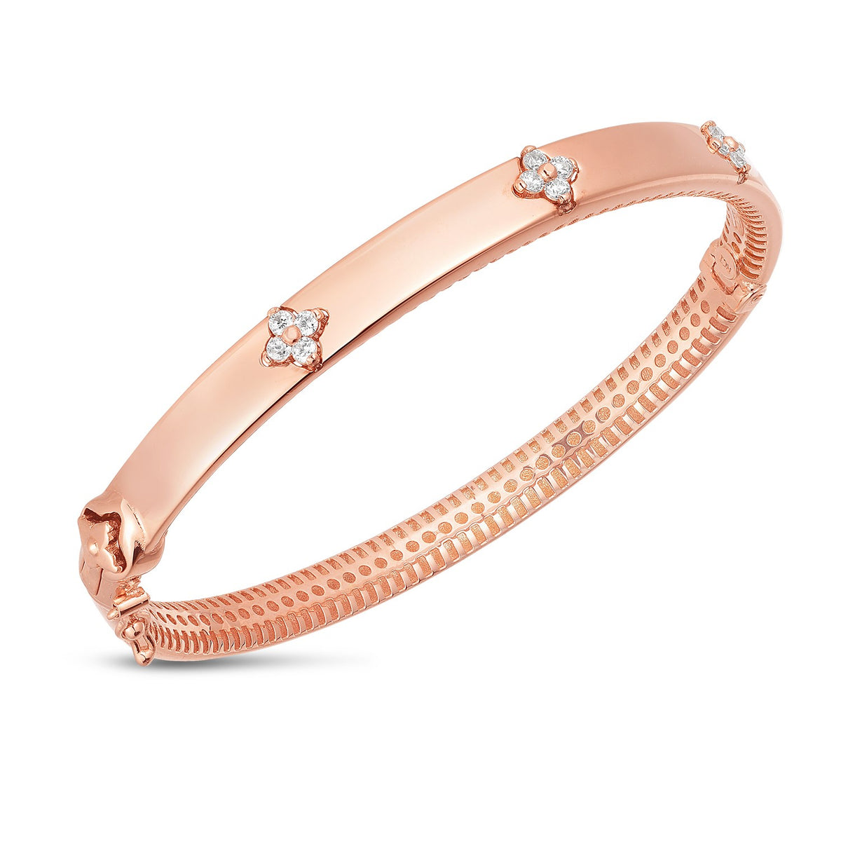 14k Rose Gold Trilogy Diamond Bangle