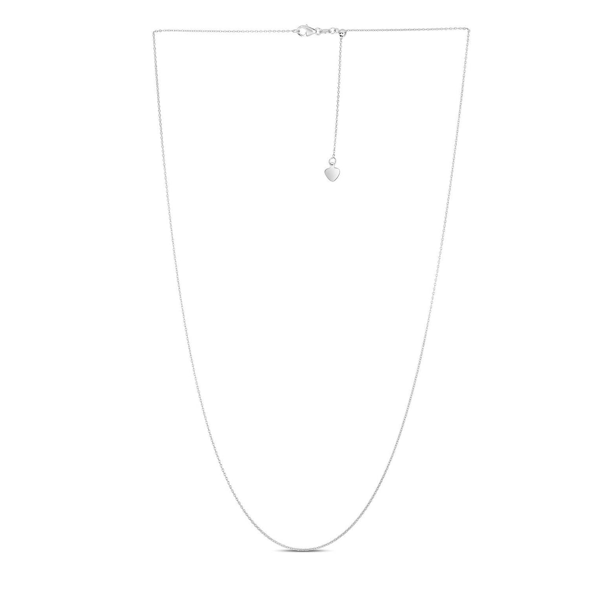 Adjustable Cable Chain in 14k White Gold (1.0mm) - LinkagejewelrydesignLinkagejewelrydesign