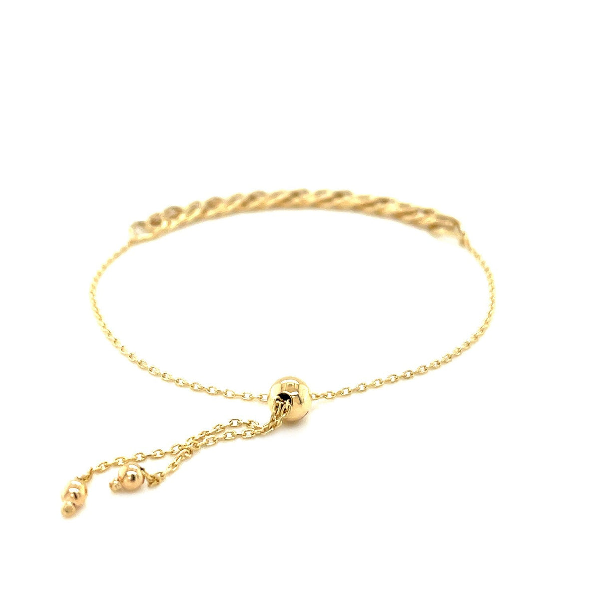 Adjustable Chain Bracelet in 14k Yellow Gold - LinkagejewelrydesignLinkagejewelrydesign