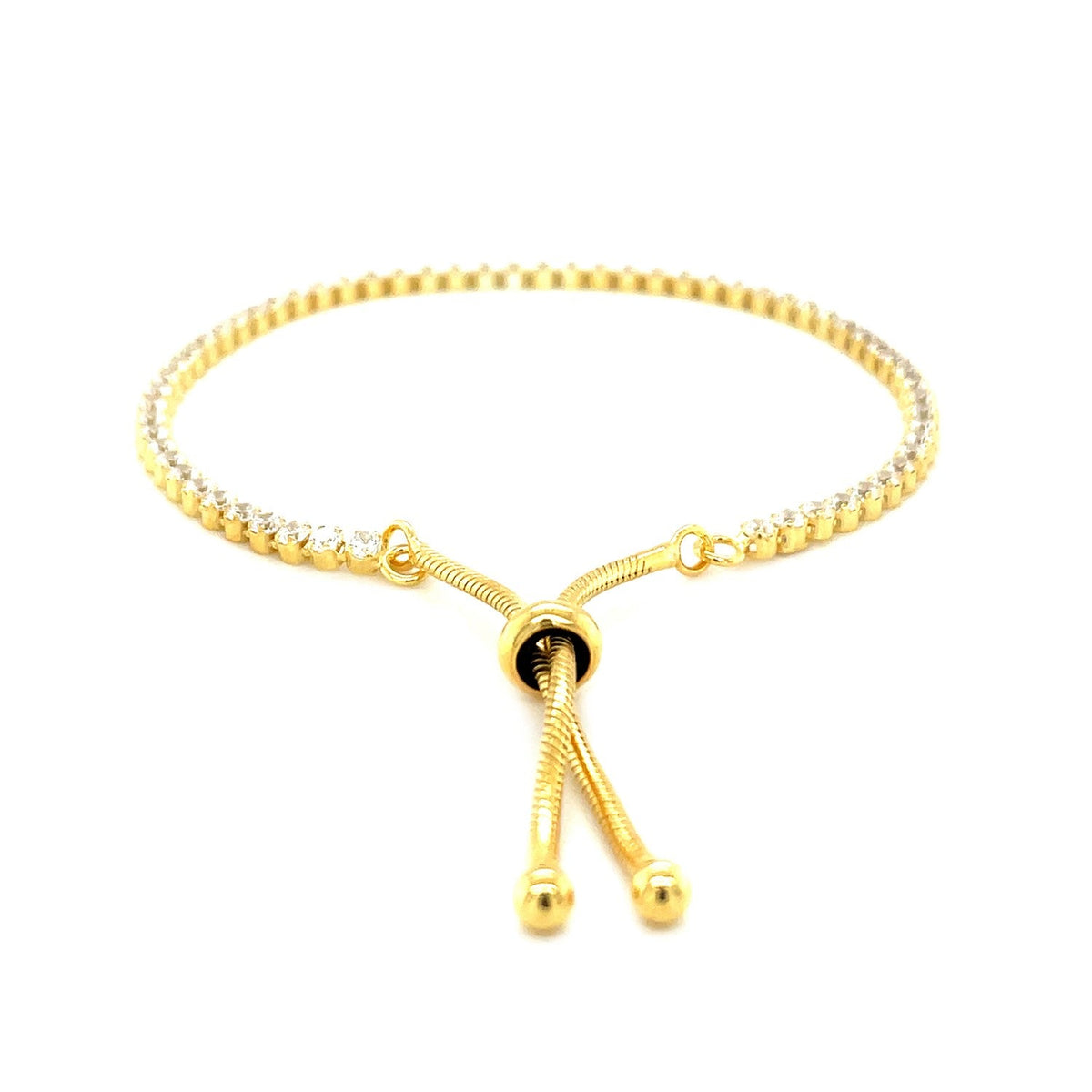 Adjustable Tennis Style Bracelet with Cubic Zirconia in Sterling Silver - LinkagejewelrydesignLinkagejewelrydesign