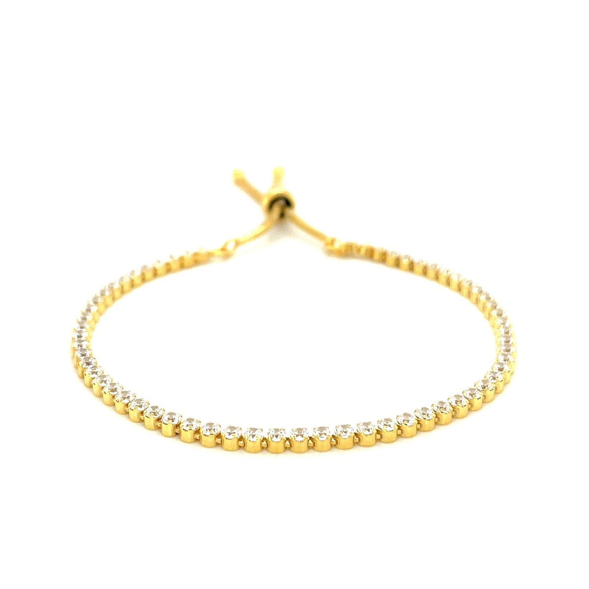 Adjustable Tennis Style Bracelet with Cubic Zirconia in Sterling Silver - LinkagejewelrydesignLinkagejewelrydesign