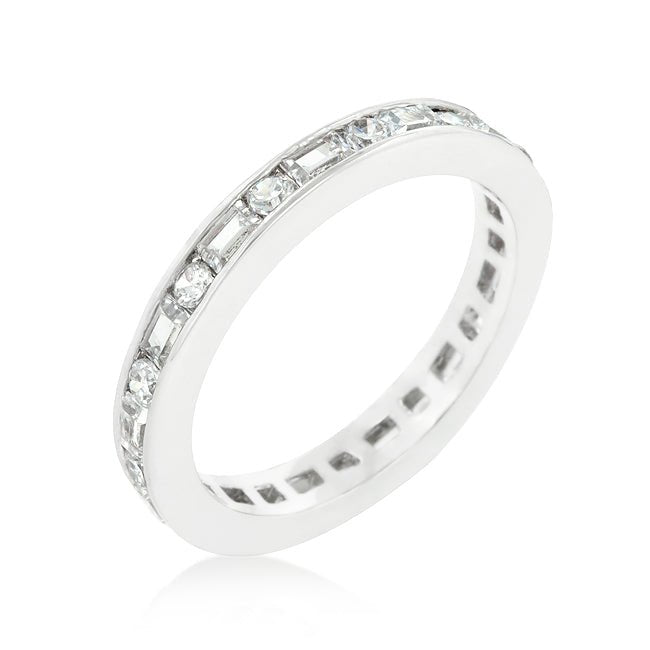 Alternating Cubic Zirconia Eternity Band - LinkagejewelrydesignLinkagejewelrydesign