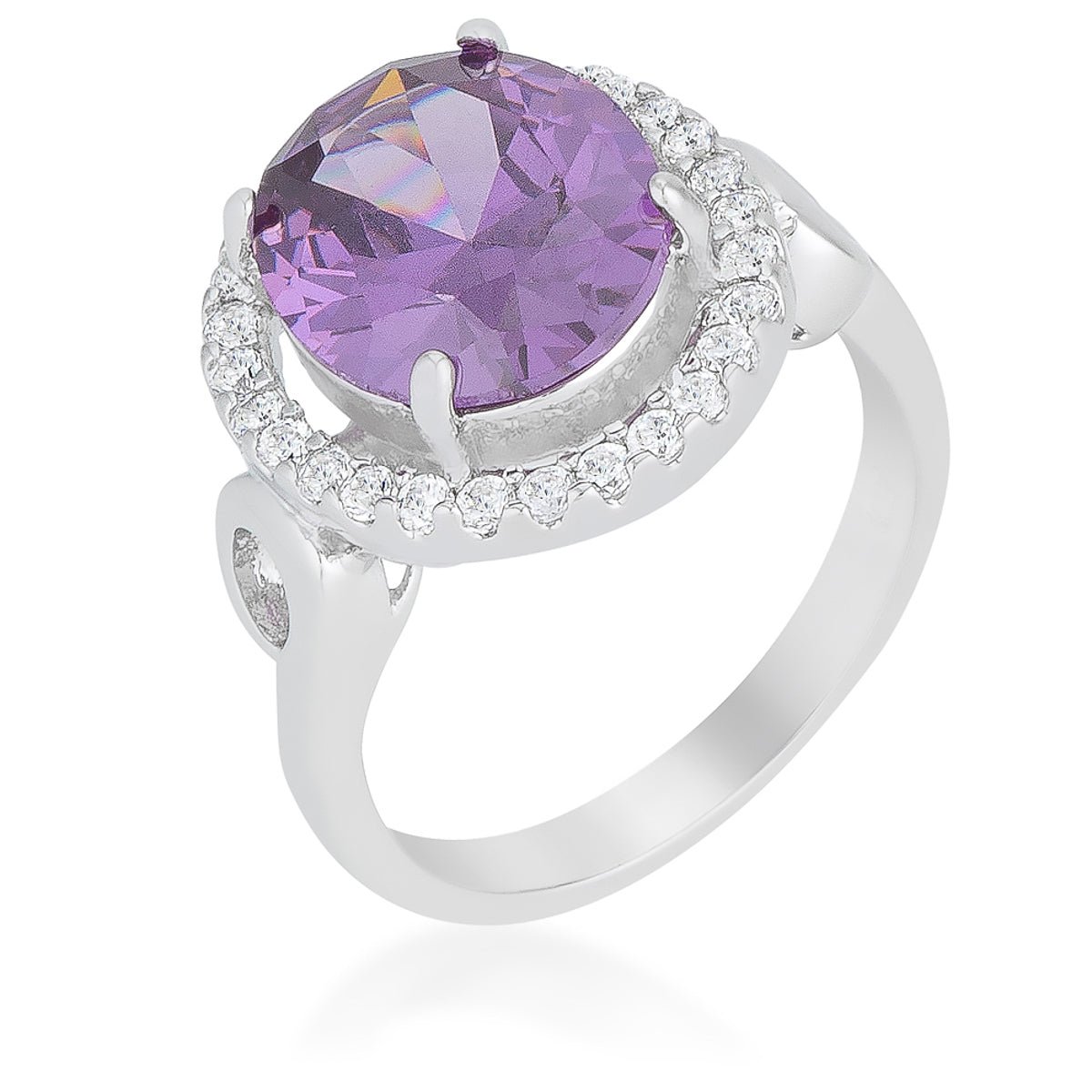 Amethyst Halo Cocktail Ring - LinkagejewelrydesignLinkagejewelrydesign