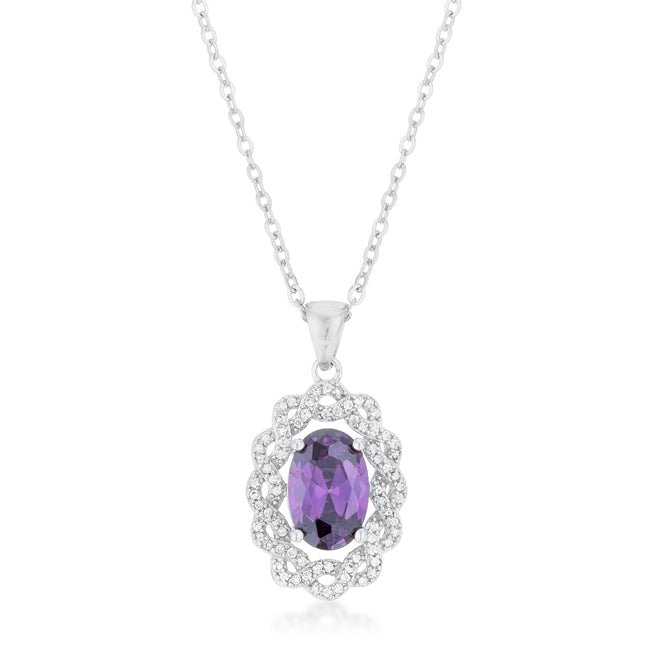 Amethyst Oval Drop Necklace - LinkagejewelrydesignLinkagejewelrydesign