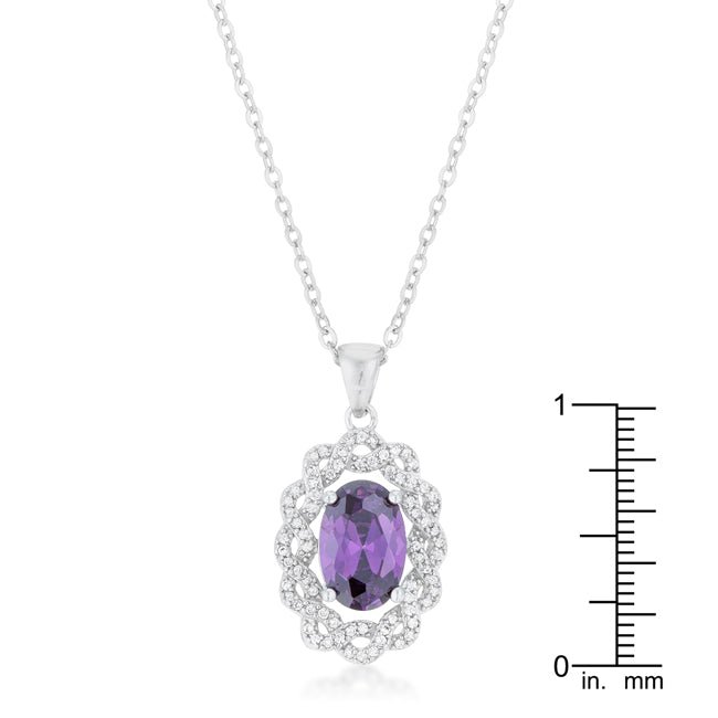 Amethyst Oval Drop Necklace - LinkagejewelrydesignLinkagejewelrydesign