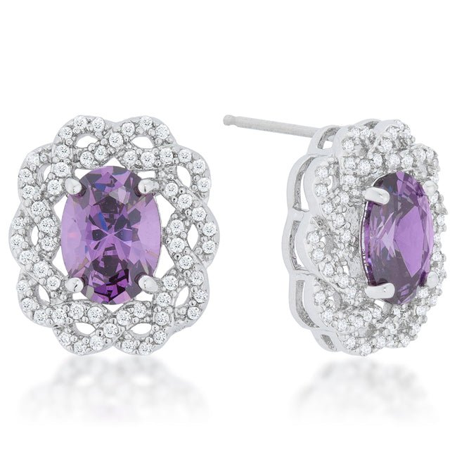 Amethyst Oval Stud Earrings - LinkagejewelrydesignLinkagejewelrydesign