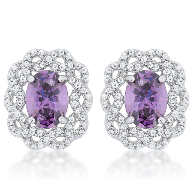 Amethyst Oval Stud Earrings - LinkagejewelrydesignLinkagejewelrydesign