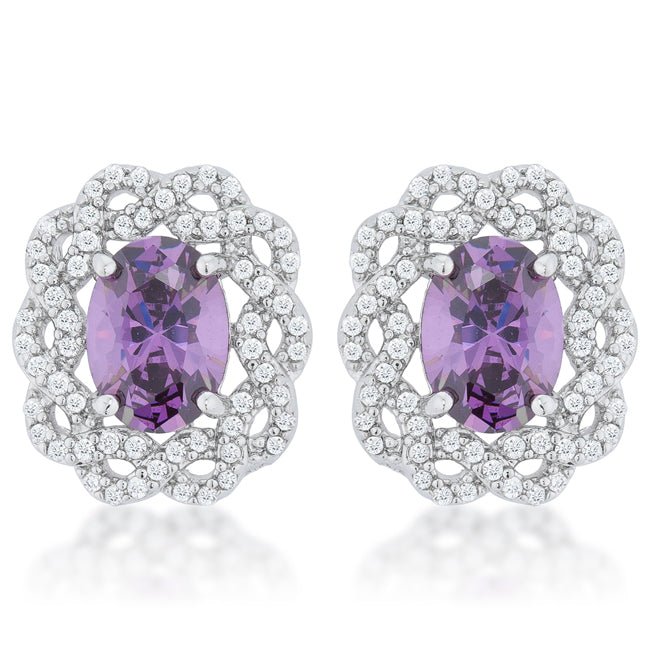 Amethyst Oval Stud Earrings - LinkagejewelrydesignLinkagejewelrydesign