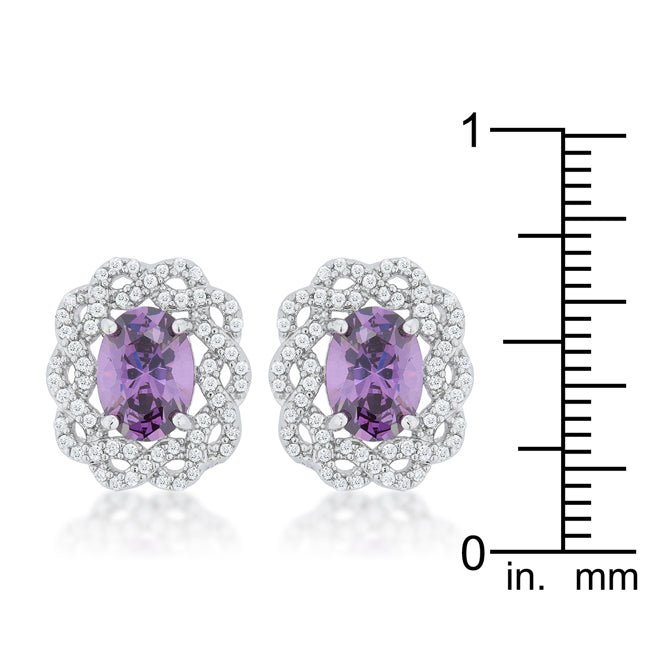 Amethyst Oval Stud Earrings - LinkagejewelrydesignLinkagejewelrydesign