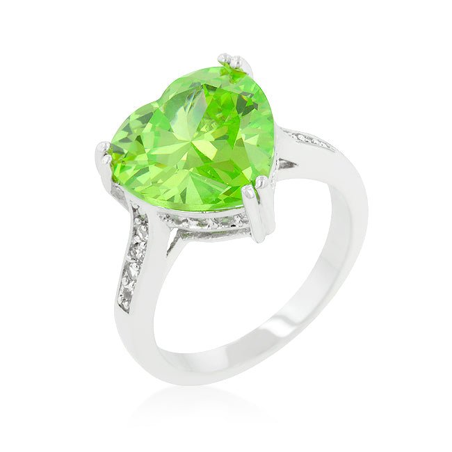 Apple Green Heart Ring - LinkagejewelrydesignLinkagejewelrydesign