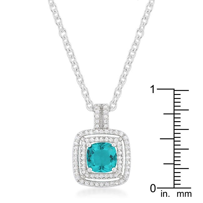 Aqua Halo Stud Pendant - LinkagejewelrydesignLinkagejewelrydesign