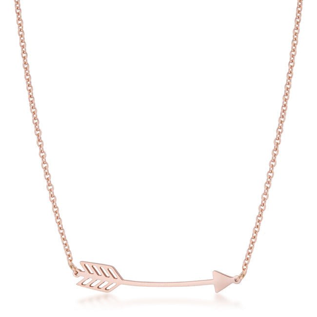 Arianna Rose Gold Stainless Steel Arrow Necklace - LinkagejewelrydesignLinkagejewelrydesign