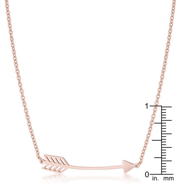 Arianna Rose Gold Stainless Steel Arrow Necklace - LinkagejewelrydesignLinkagejewelrydesign