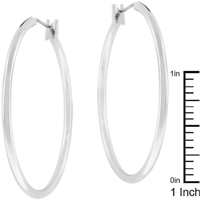 Basic Silvertone Finish Hoop Earrings - LinkagejewelrydesignLinkagejewelrydesign