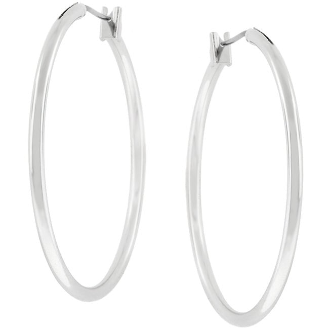 Basic Silvertone Finish Hoop Earrings - LinkagejewelrydesignLinkagejewelrydesign