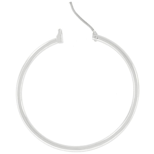 Basic Silvertone Finish Hoop Earrings - LinkagejewelrydesignLinkagejewelrydesign