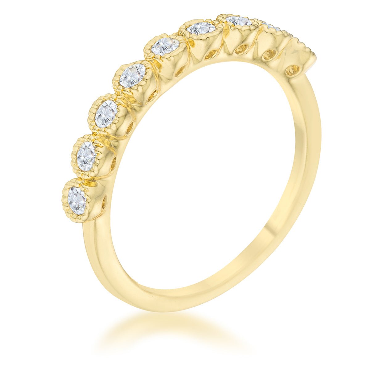 Bea 0.27ct CZ 14k Gold Delicate Band, &lt;b&gt;Size 5&lt;/b&gt; - LinkagejewelrydesignLinkagejewelrydesign