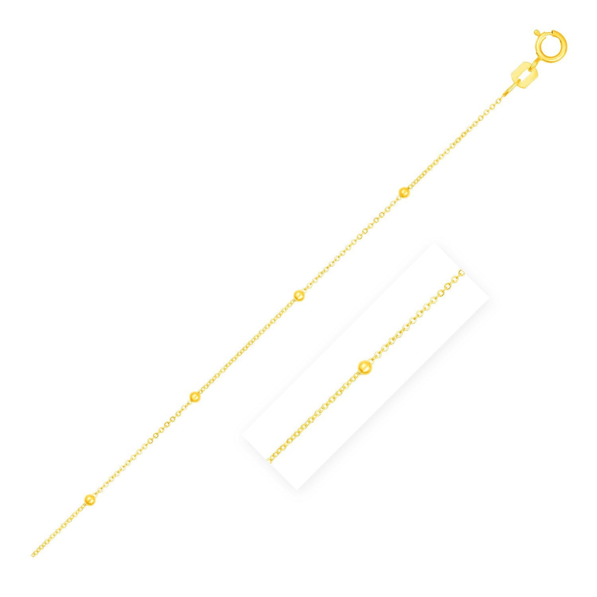 Bead Links Saturn Chain in 14k Yellow Gold (3.5mm) - LinkagejewelrydesignLinkagejewelrydesign