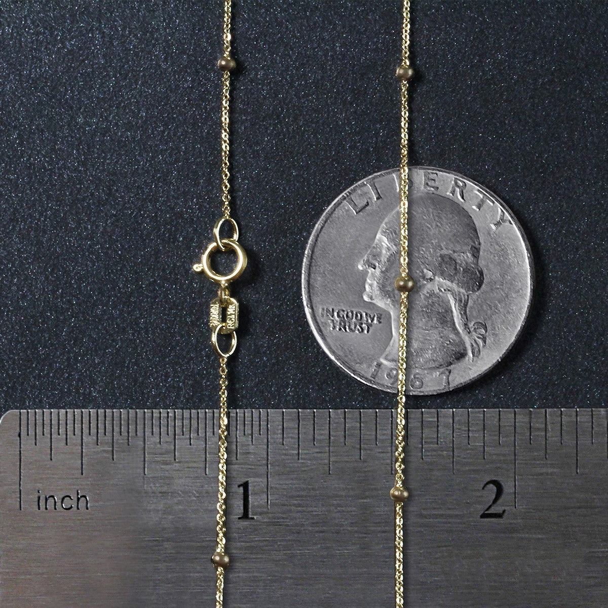 Bead Links Saturn Chain in 14k Yellow Gold (3.5mm) - LinkagejewelrydesignLinkagejewelrydesign
